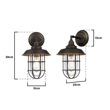 Westinghouse 6121640 - LED vanjska zidna svjetiljka IRON HILL 1xE27/60W/230V IP44