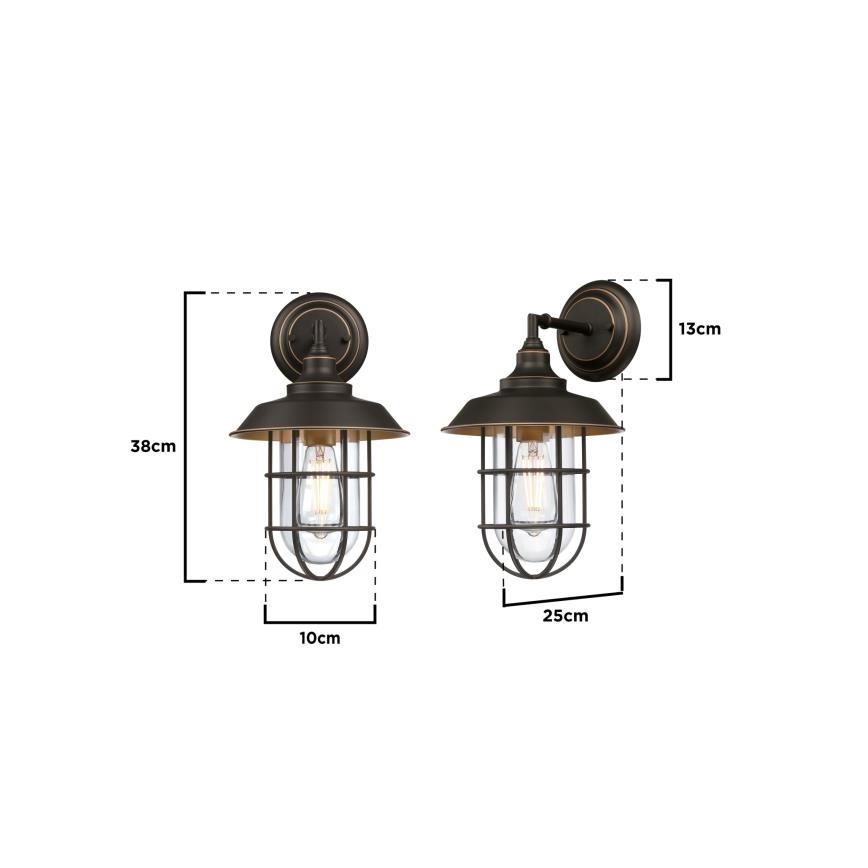 Westinghouse 6121640 - LED vanjska zidna svjetiljka IRON HILL 1xE27/60W/230V IP44
