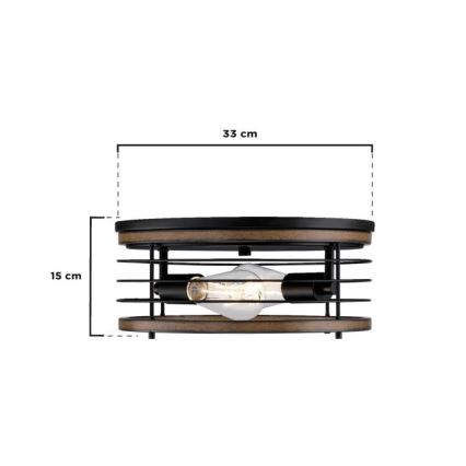 Westinghouse 61250 - Stropna svjetiljka ACKTON 2xE27/60W/230V barnwood