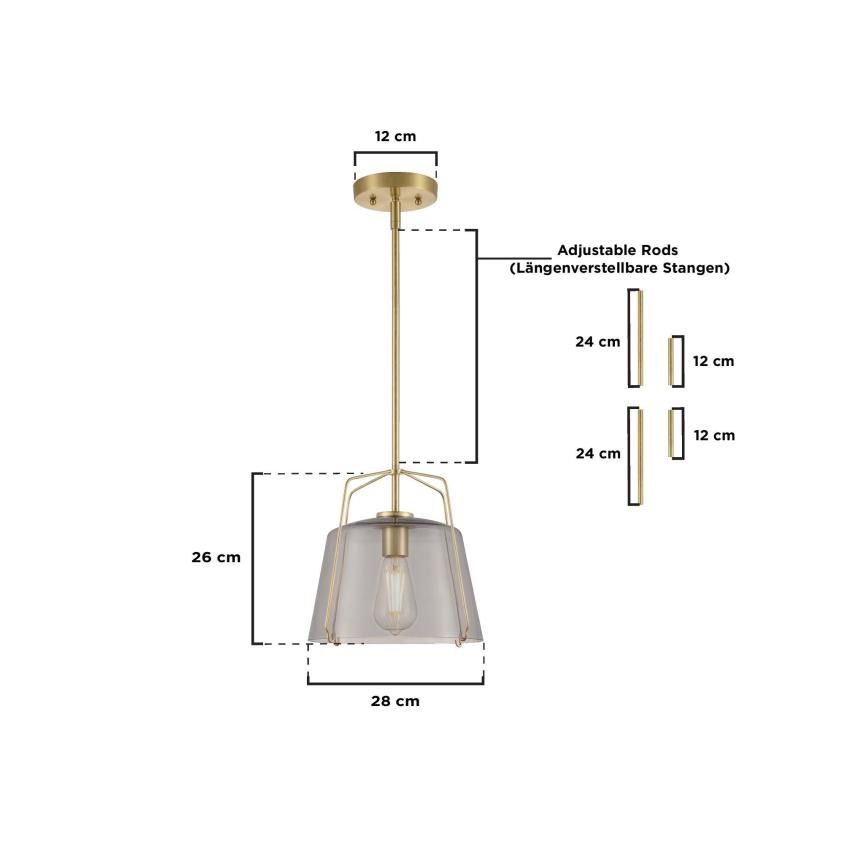 Westinghouse 61251 - Viseći luster HALLEIN 1xE27/60W/230V