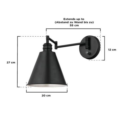 Westinghouse 61254 - Zidna lampa TROCADERO 1xE27/60W/230V