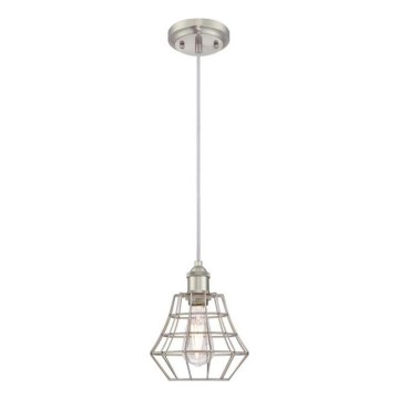 Westinghouse 6337240 - Luster na sajli NATHAN 1xE27/60W/230V Ø 19 cm srebrni