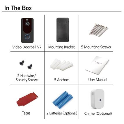 Wi-Fi bežično zvono s kamerom 1080p IP64