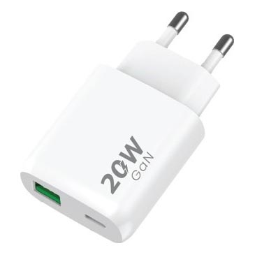 Winner Group - Adapter za brzo punjenje 1xUSB-C + 1xUSB-A Power Delivery 20W bijela