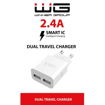 Winner Group - Adapter za punjenje 2xUSB-A 12W bijela
