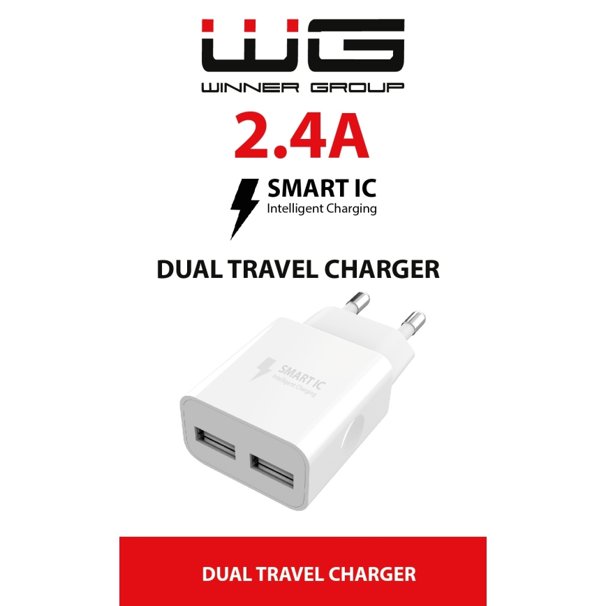 Winner Group - Adapter za punjenje 2xUSB-A 12W bijela