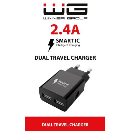 Winner Group - Adapter za punjenje 2xUSB-A 12W crna