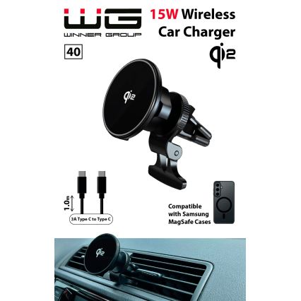 Winner Group - Bežični punjač i nosač za automobil 15W Qi2 MagSafe