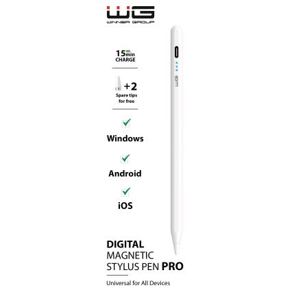 Winner Group - Magnetična dodirna olovka stylus bijela 100 mAh