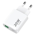Winner Group - Brzi punjač adapter 1xUSB-C + 1xUSB-A Power Delivery 20W bijela