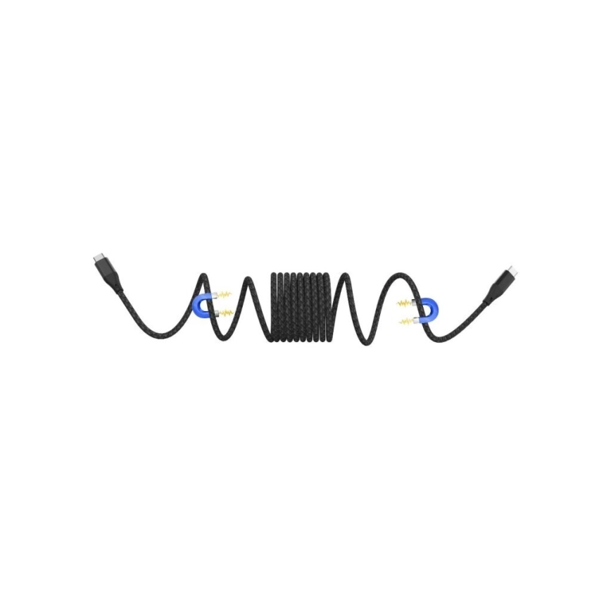 Winner Group - Magnetski USB kabel USB-C / USB-C 60W 1m crna