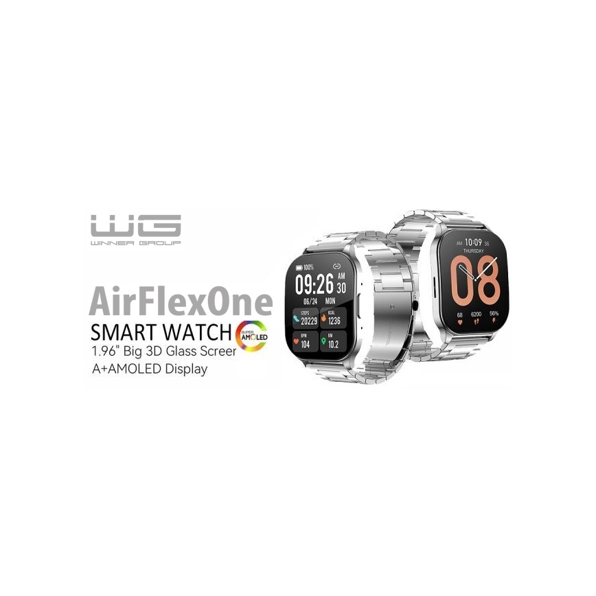 Winner Group - Pametni sat AirFlexOn 300 mAh IP68 srebrna