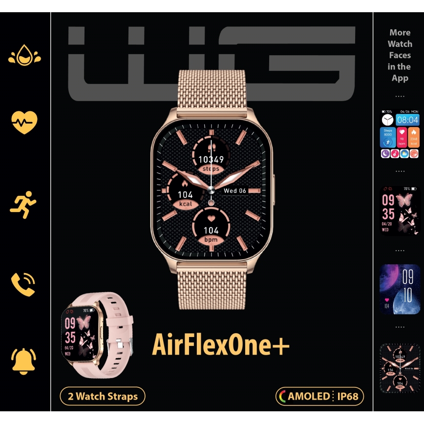 Winner Group - Pametni sat AirFlexOne+ 300 mAh IP68 zlatna