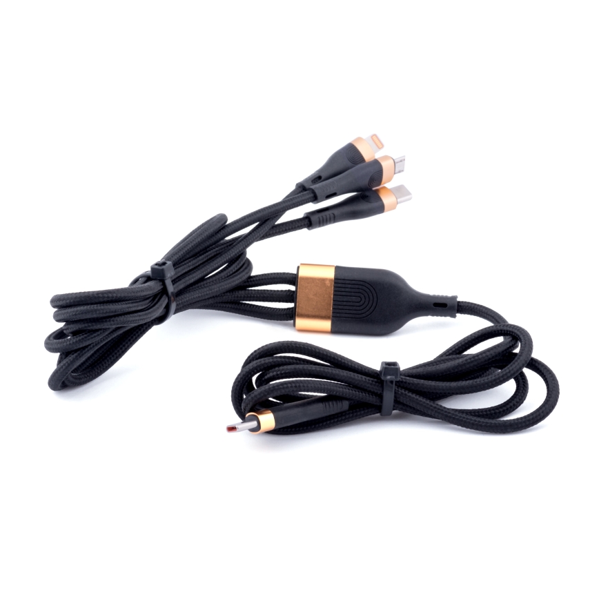Winner Group -USB kabel 3u1 USB-C / Lightning, USB-C i Micro USB 100W 1,5m crna