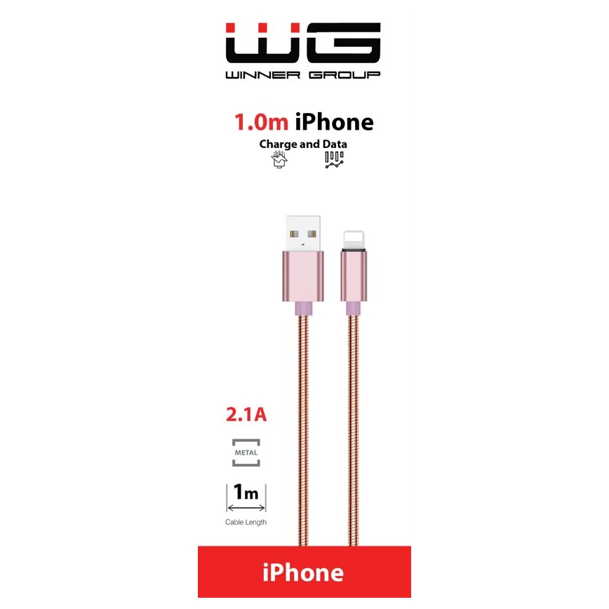 Winner Group - USB kabel Lightning / USB-A 1m ružičasta