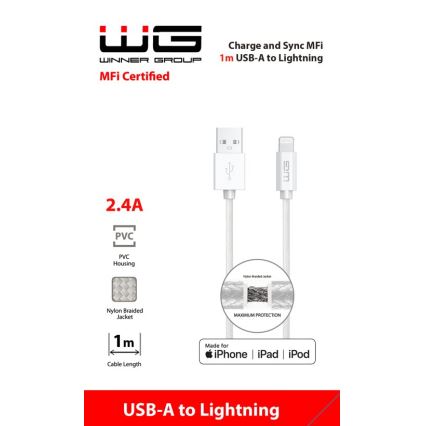 Winner Group - USB kabel MFI Lightning / USB-A 1m bijela