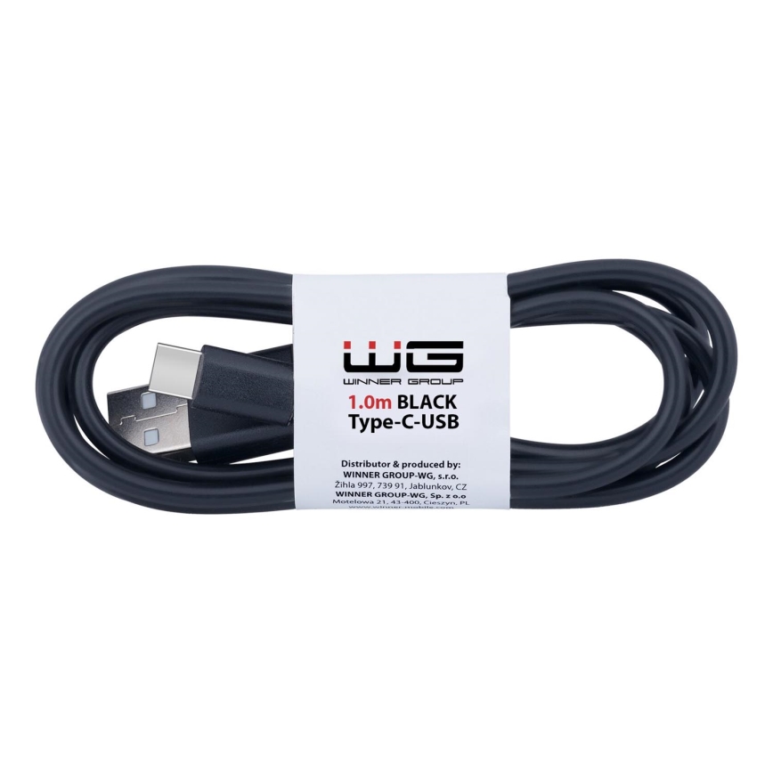 Winner Group - USB kabel USB-C / USB-A 1m crna