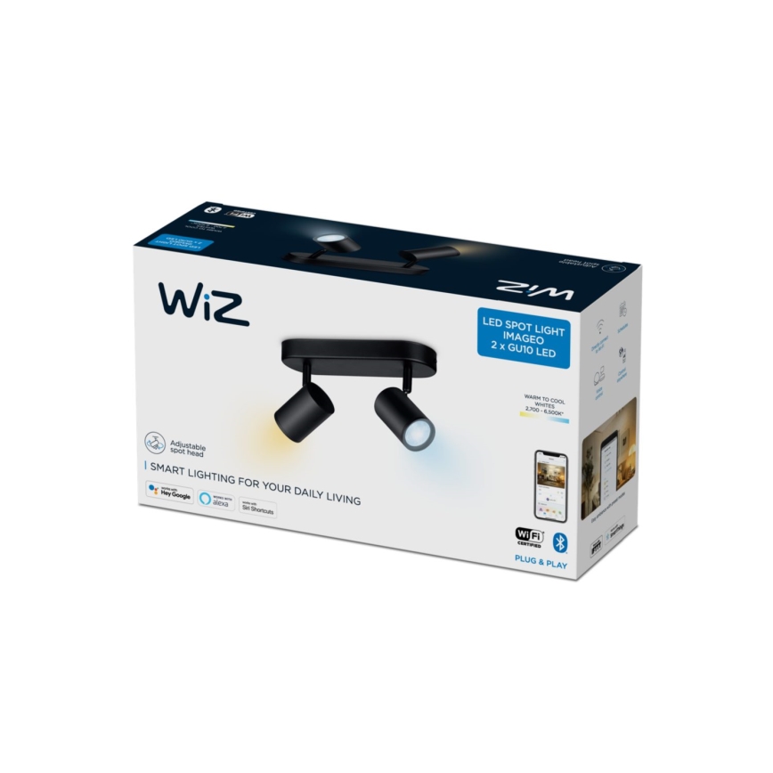 WiZ - LED Prigušiva reflektorska svjetiljka IMAGEO 2xGU10/4,9W/230V 2700-6500K Wi-Fi CRI 90 crna