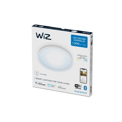 WiZ - LED Prigušiva stropna svjetiljka SUPERSLIM LED/14W/230V 2700-6500K Wi-Fi bijela