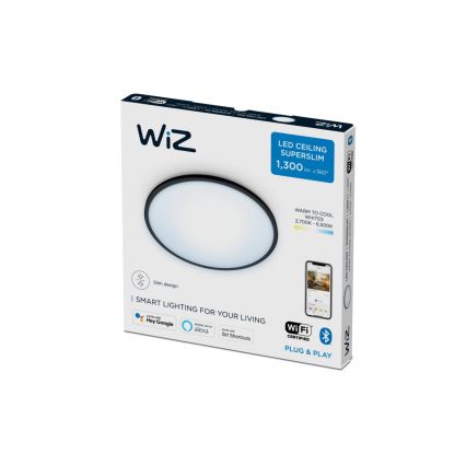 WiZ - LED Prigušiva stropna svjetiljka SUPERSLIM LED/14W/230V 2700-6500K Wi-Fi crna