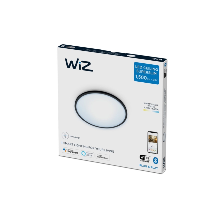 WiZ - LED Prigušiva stropna svjetiljka SUPERSLIM LED/16W/230V 2700-6500K Wi-Fi crna