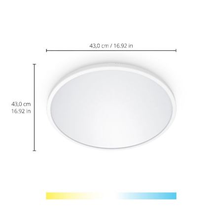 WiZ -LED Prigušiva stropna svjetiljka SUPERSLIM LED/22W/230V 2700-6500K Wi-Fi bijela