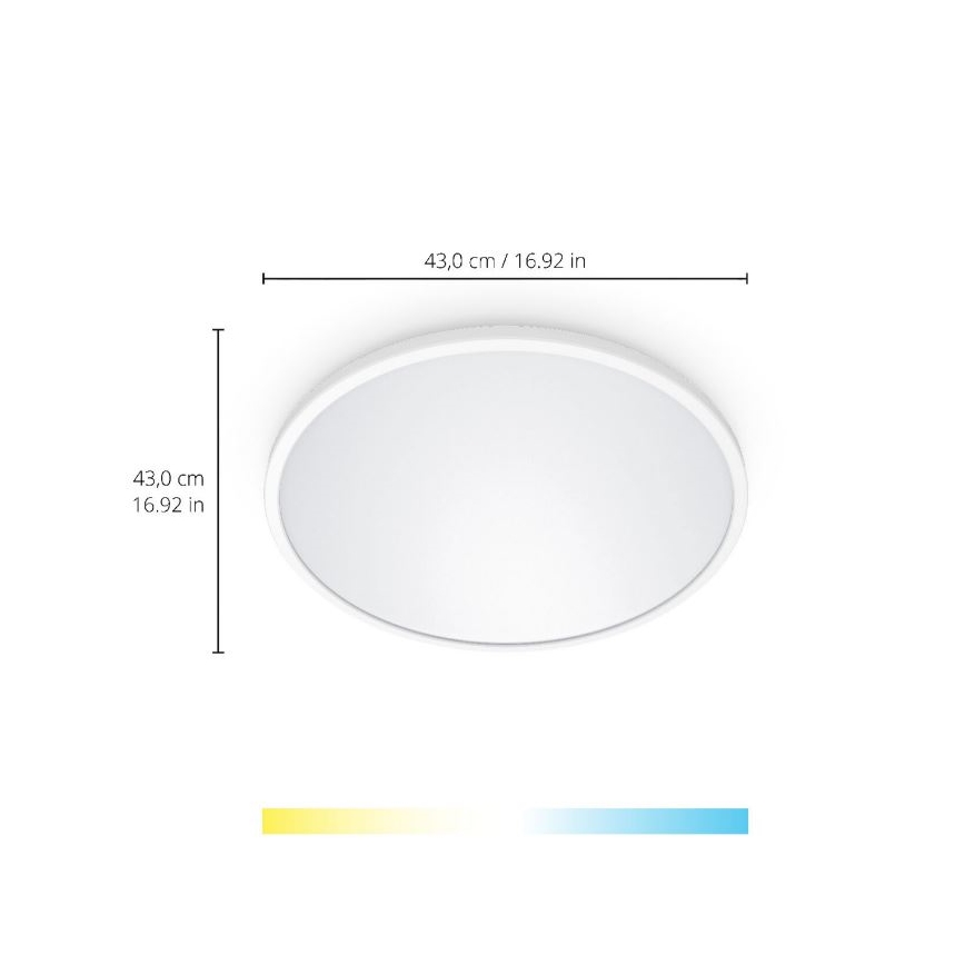 WiZ -LED Prigušiva stropna svjetiljka SUPERSLIM LED/22W/230V 2700-6500K Wi-Fi bijela