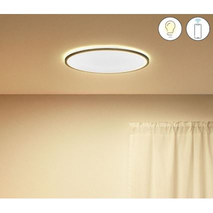 WiZ - LED Prigušiva stropna svjetiljka SUPERSLIM LED/22W/230V 2700-6500K Wi-Fi crna