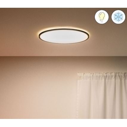 WiZ - LED Prigušiva stropna svjetiljka SUPERSLIM LED/22W/230V 2700-6500K Wi-Fi crna