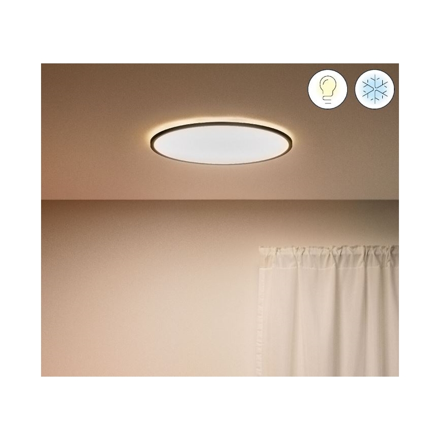 WiZ - LED Prigušiva stropna svjetiljka SUPERSLIM LED/22W/230V 2700-6500K Wi-Fi crna