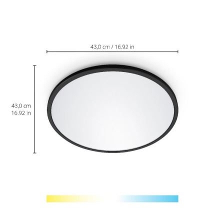 WiZ - LED Prigušiva stropna svjetiljka SUPERSLIM LED/22W/230V 2700-6500K Wi-Fi crna