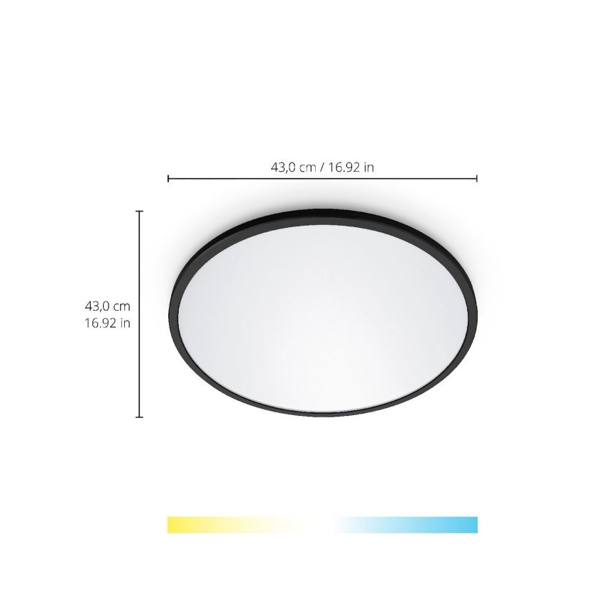 WiZ - LED Prigušiva stropna svjetiljka SUPERSLIM LED/22W/230V 2700-6500K Wi-Fi crna