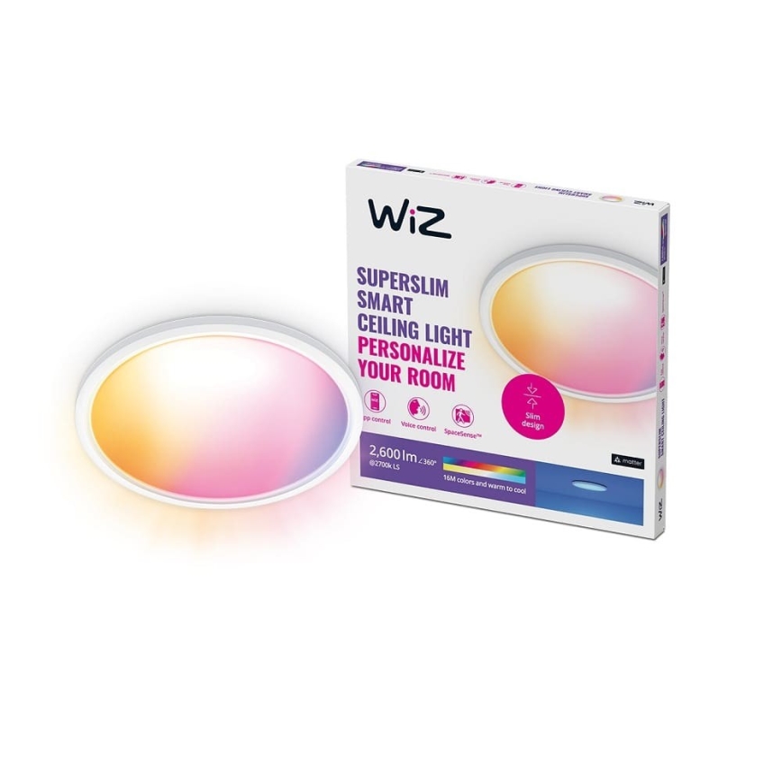 WiZ - LED RGB Prigušiva stropna svjetiljka SUPERSLIM LED/22W/230V 2700-6500K Wi-Fi bijela