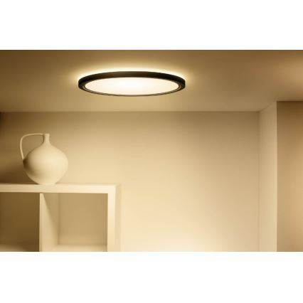 WiZ - LED RGB Prigušiva stropna svjetiljka SUPERSLIM LED/22W/230V 2700-6500K Wi-Fi crna