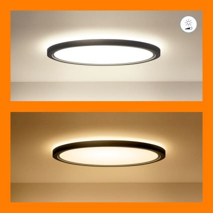 WiZ - LED RGB Prigušiva stropna svjetiljka SUPERSLIM LED/22W/230V 2700-6500K Wi-Fi crna