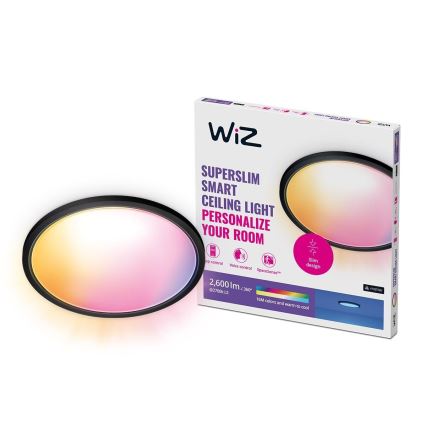 WiZ - LED RGB Prigušiva stropna svjetiljka SUPERSLIM LED/22W/230V 2700-6500K Wi-Fi crna