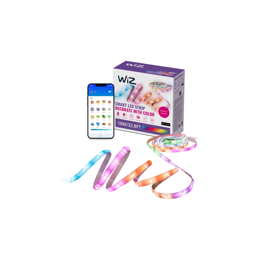 WiZ - LED RGBIC prigušivi trak 10m LED/21W/230V 2700-6500K Wi-Fi