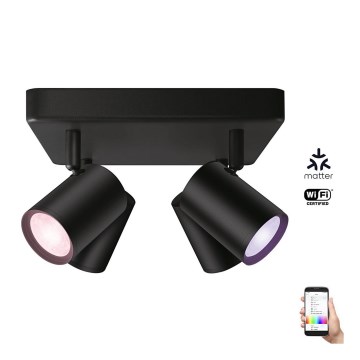 WiZ - LED RGBW Dimmabilna ugradbena točkasta svjetiljka IMAGEO 4xGU10/4,9W/230V 2200-6500K Wi-Fi CRI 90 crna