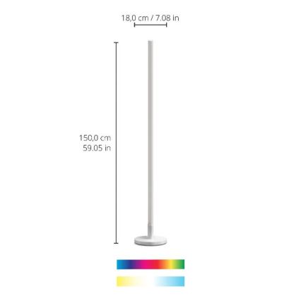 WiZ - LED RGBW Prigušiva podna lampa POLE LED/13W/230V 2200-6500K Wi-Fi