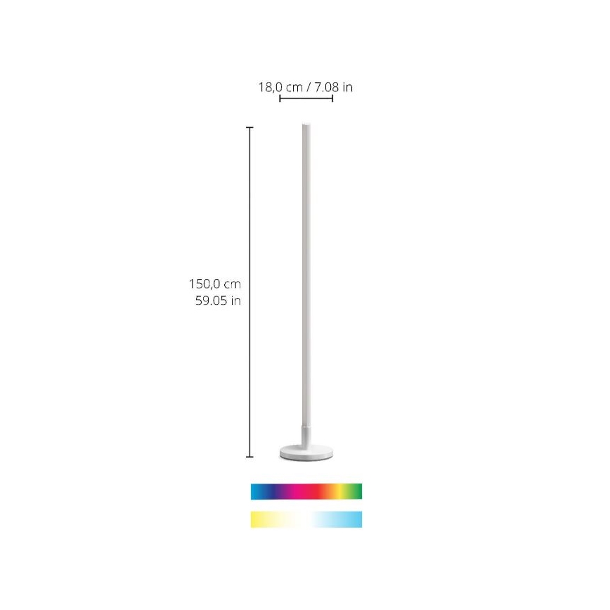 WiZ - LED RGBW Prigušiva podna lampa POLE LED/13W/230V 2200-6500K Wi-Fi