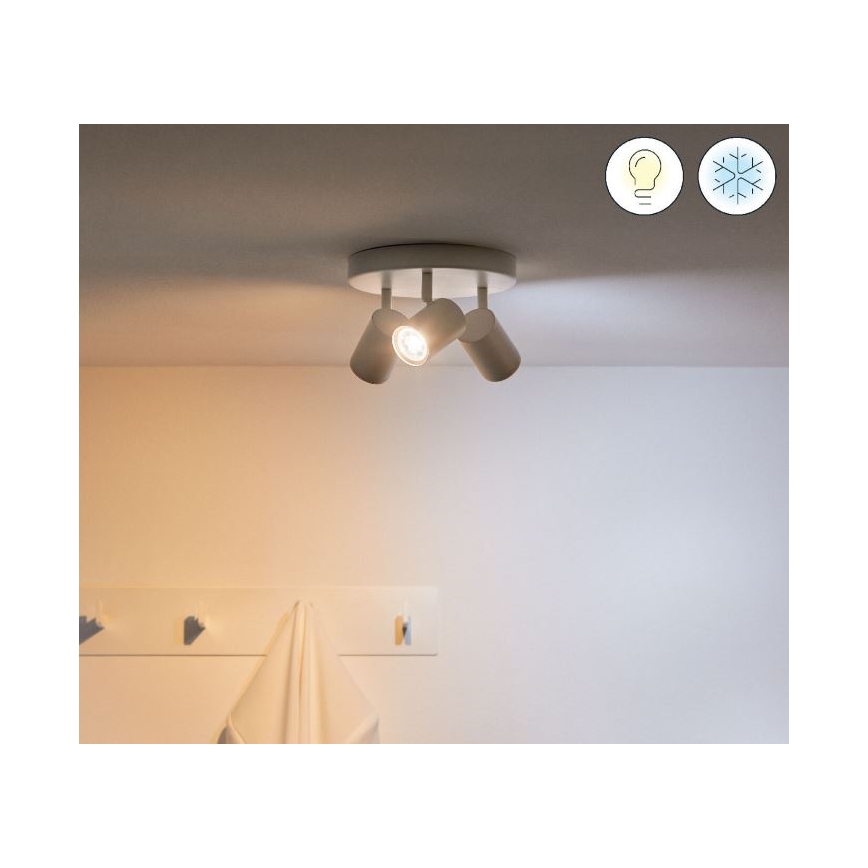 WiZ - LED RGBW Prigušiva reflektorska svjetiljka IMAGEO 3xGU10/4,9W/230V 2200-6500K Wi-Fi CRI 90 bijela