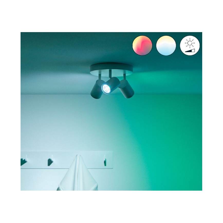 WiZ - LED RGBW Prigušiva reflektorska svjetiljka IMAGEO 3xGU10/4,9W/230V 2200-6500K Wi-Fi CRI 90 bijela