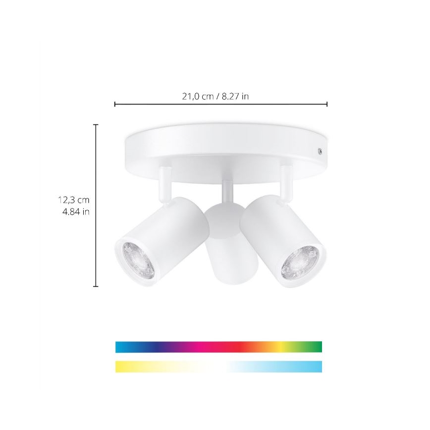 WiZ - LED RGBW Prigušiva reflektorska svjetiljka IMAGEO 3xGU10/4,9W/230V 2200-6500K Wi-Fi CRI 90 bijela