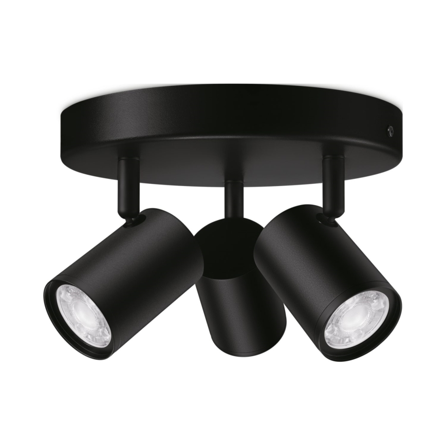 WiZ - LED RGBW Prigušiva reflektorska svjetiljka IMAGEO 3xGU10/4,9W/230V 2200-6500K Wi-Fi CRI 90 crna