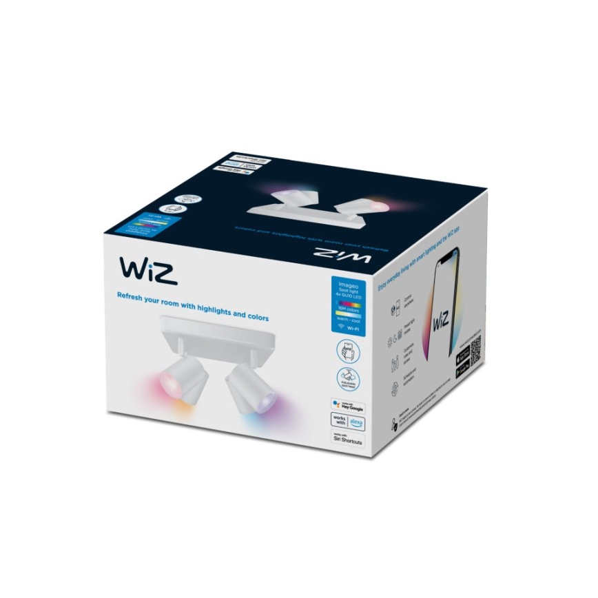 WiZ - LED RGBW Prigušiva reflektorska svjetiljka IMAGEO 4xGU10/4,9W/230V 2200-6500K Wi-Fi CRI 90 bijela