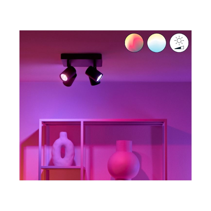 WiZ - LED RGBW Prigušiva reflektorska svjetiljka IMAGEO 4xGU10/4,9W/230V 2200-6500K Wi-Fi CRI 90 crna