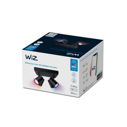 WiZ - LED RGBW Prigušiva reflektorska svjetiljka IMAGEO 4xGU10/4,9W/230V 2200-6500K Wi-Fi CRI 90 crna