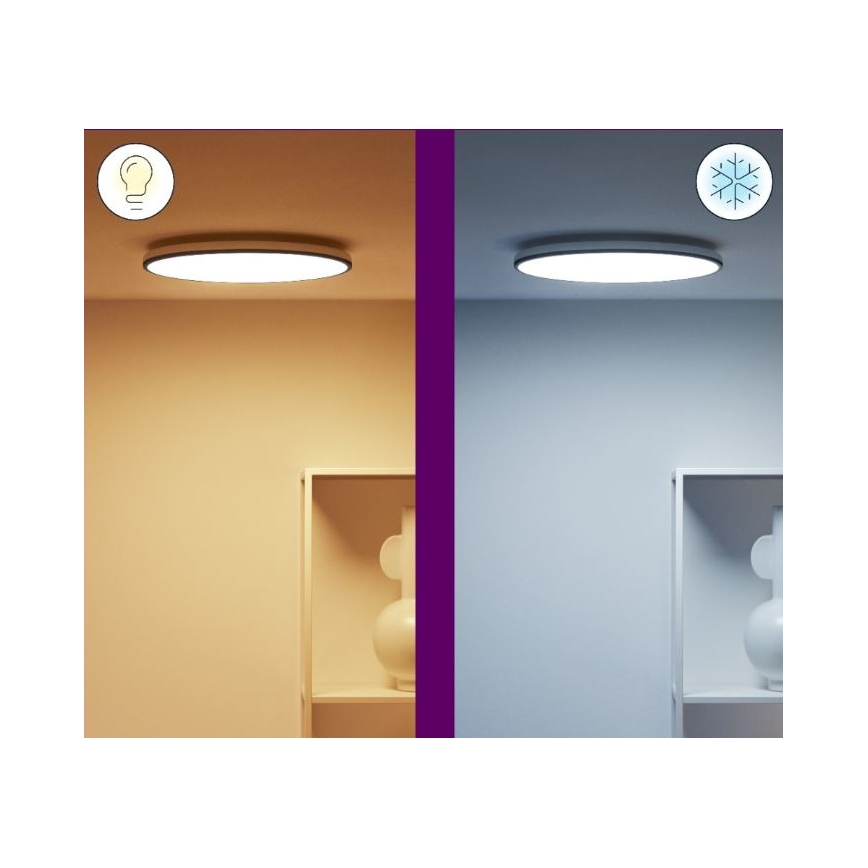 WiZ - LED RGBW Prigušiva stropna svjetiljka RUNE LED/21W/230V 2700-6500K Wi-Fi crna