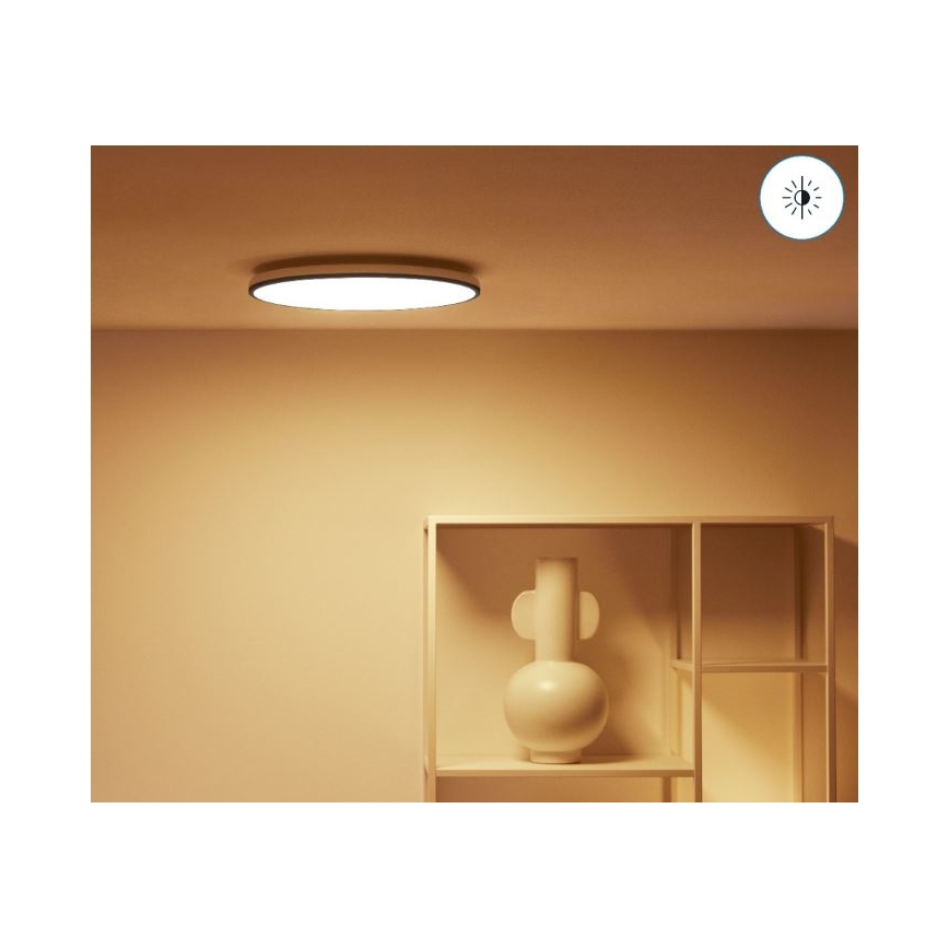 WiZ - LED RGBW Prigušiva stropna svjetiljka RUNE LED/21W/230V 2700-6500K Wi-Fi crna