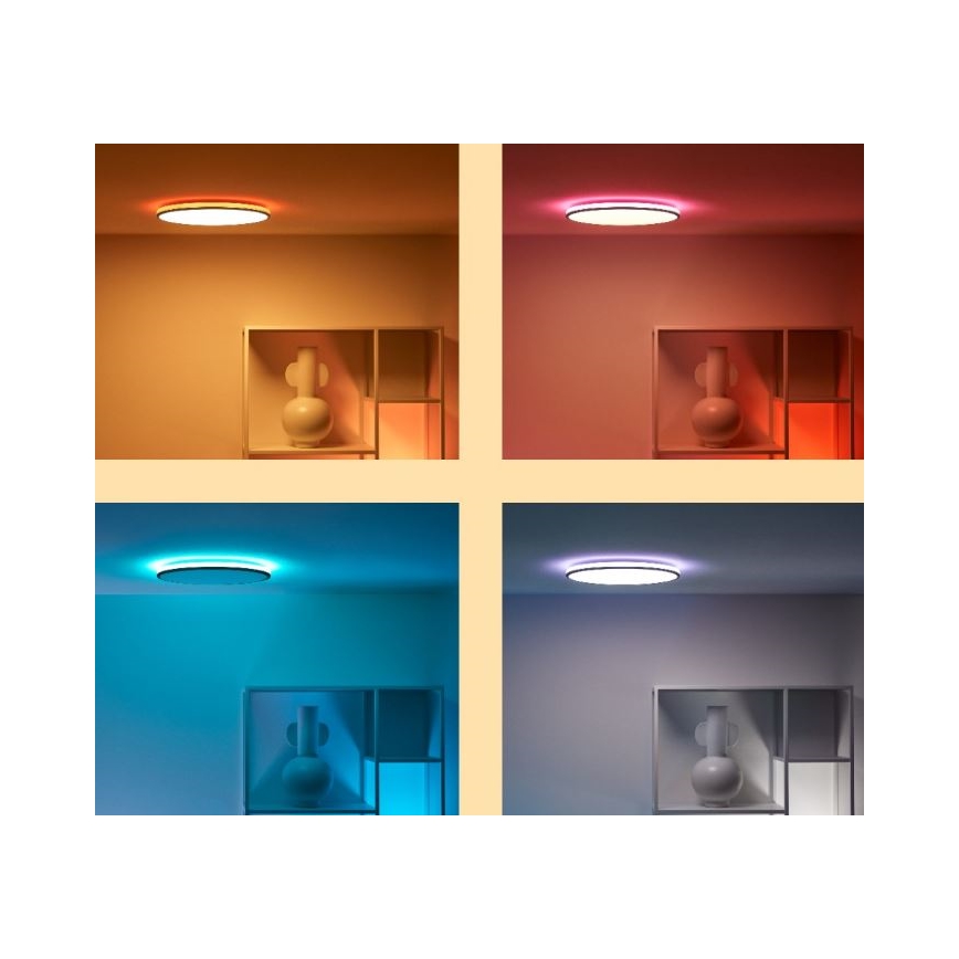 WiZ - LED RGBW Prigušiva stropna svjetiljka RUNE LED/21W/230V 2700-6500K Wi-Fi crna